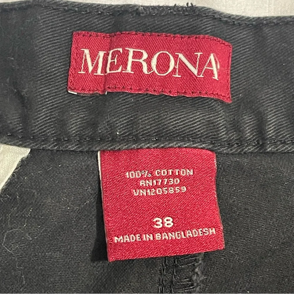 Merona Shorts‎ Men Size 38 Black Cotton Chino Solid Casual Lightweight Pockets